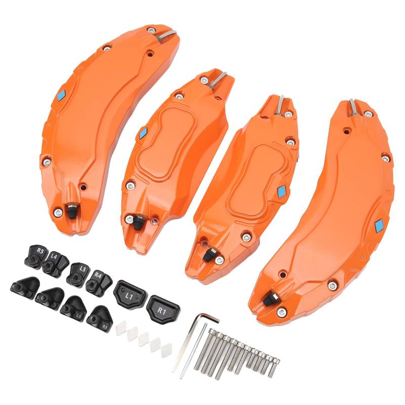 4 PCs 18in 19in Rad Hub -Bremssattel Abdeckung Aluminiumlegierungsscheibenbremsbremscuard Protector Deckung Ersatz für (Orange) von Itonash