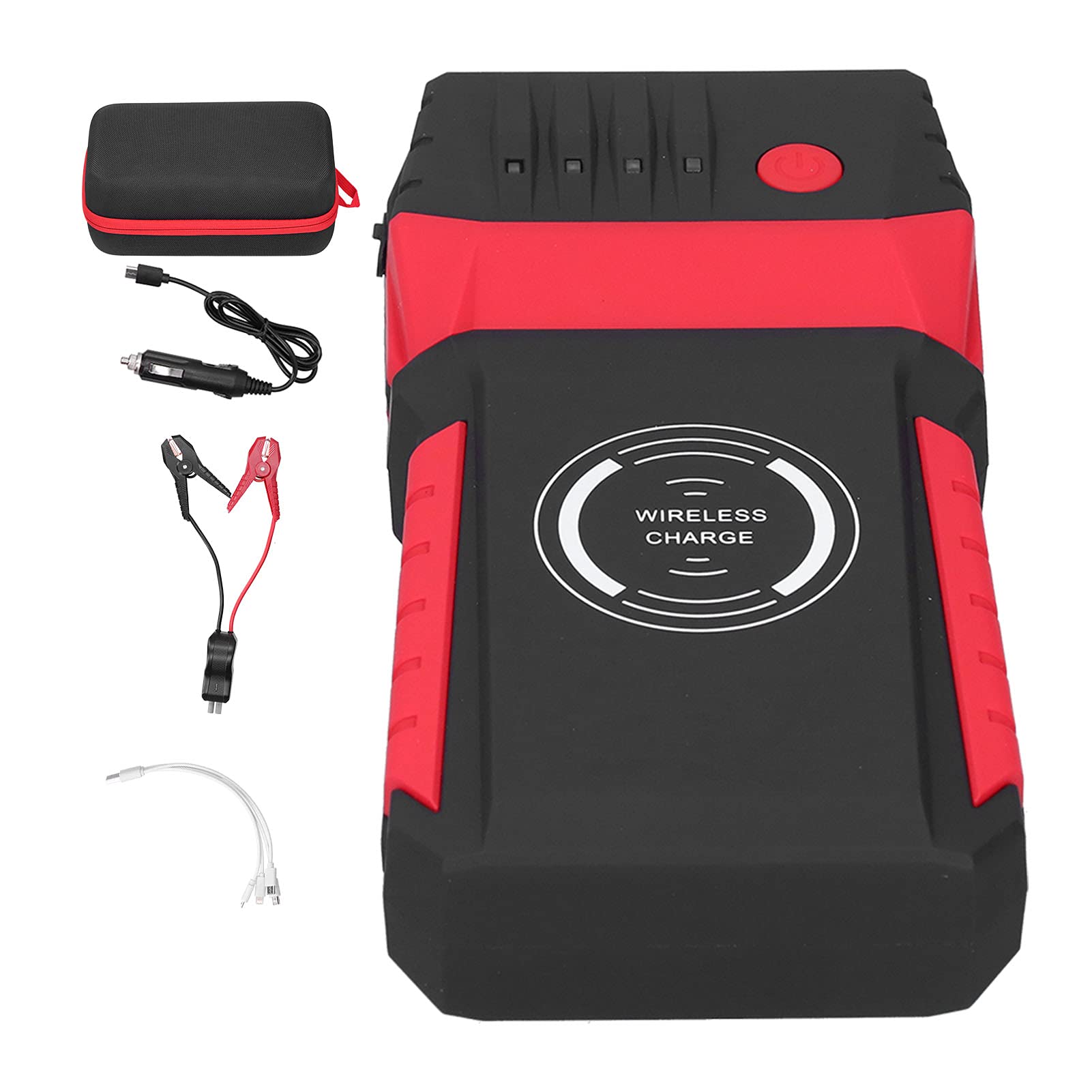 600A Peak Jump Starter Box, Tragbares Batterie -Booster -Paket mit Drahtloser Lade- und LED -Scheinwerfer, Eva -Beutel für Auto, SUV, LKW 600A Peak Jump Starter Box, Tragbares Batterie -Booster -Paket mit Drahtloser Lade- und LED -Scheinwerfer, Eva -Beutel für Auto, SUV, LKW von Itonash