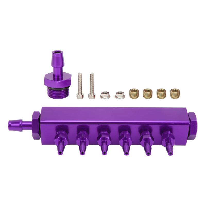 Itonash 6 Port Vakuum Krümmer Kit Turbo Boost Ansaug Krümmer Kit Entworfen, mit 6 Port Vakuum Block für Auto-LKW Turbos Boost Controller Map Sensor Ventil (Lila) von Itonash