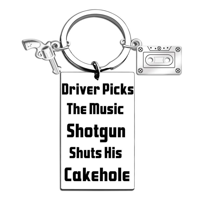 Iweca Lustiger Schlüsselanhänger, Supernatural, TV-Show, Merchandise-Geschenk, Fan, Musikliebhaber, Fahrer Picks The Music Shtgun Shts, silber, Small von Iweca