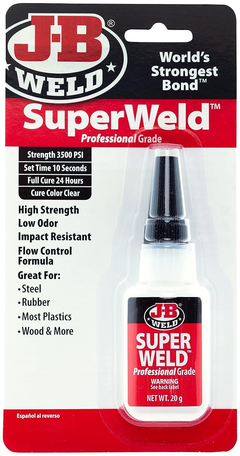J-B Weld 33120H SuperWeld Kleber – klarer Sekundenkleber – 20 g von J-B Weld