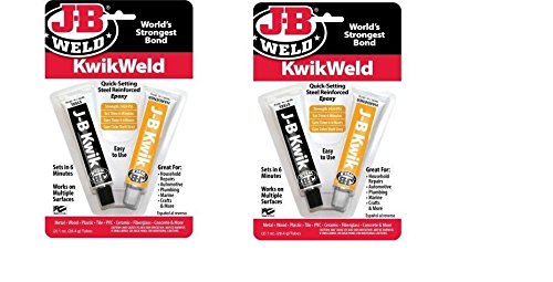 J-B Weld KwikWeld 8276 Epoxidharz, schnellhärtend, Stahl, verstärkt, 57 g, 2 Stück von J-B Weld