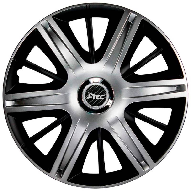 Satz J-Tec Radzierblenden Maximus 16-Zoll Silber/Schwarz + Chrom Ringe von AUTO-STYLE