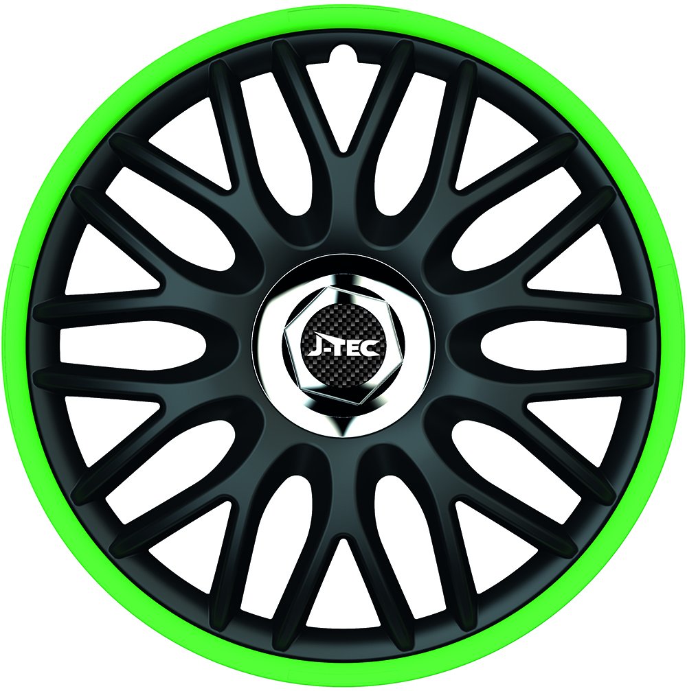 PREIS HIT !!! 4 x Radkappen Radzierblenden 14 Zoll "Orden Green R" von J-Tec