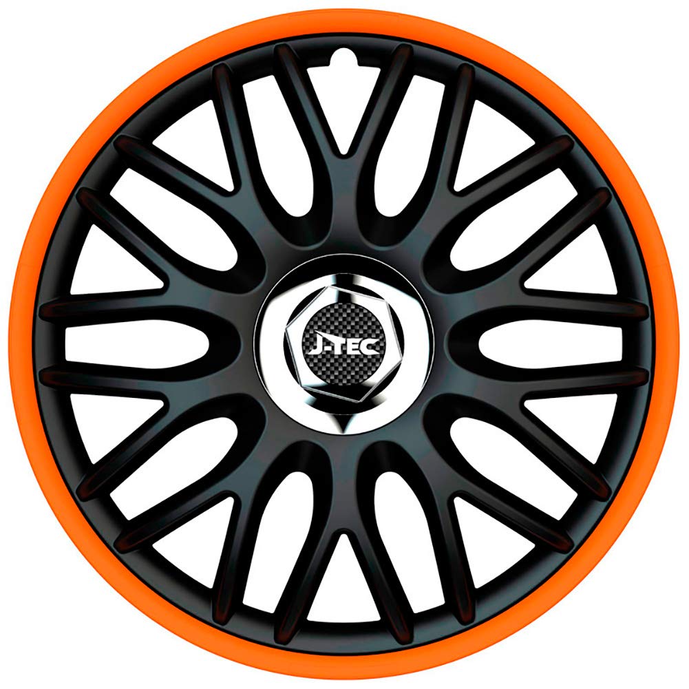 Satz J-Tec Radzierblenden Orden R 16-Zoll Schwarz/Orange + Chrom Ringe Satz J-Tec Radzierblenden Orden R 16-Zoll Schwarz/Orange + Chrom Ringe von AUTO-STYLE