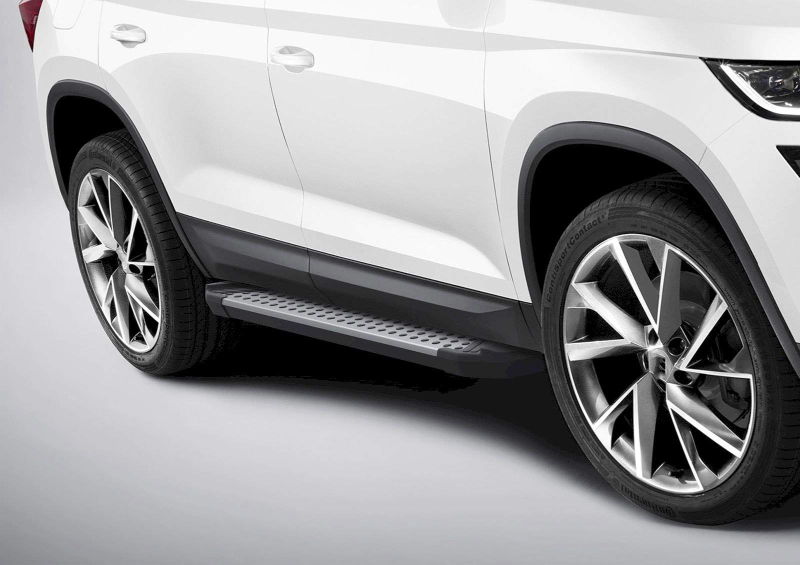 J&J AUTOMOTIVE | Advanced Rival Trittbretter, Einstiegsleisten mit Abe Passend Für Kodiaq 2017-2023 OEM, 1 Set Trittbretter (L+R), Alu-Silber von J&J AUTOMOTIVE