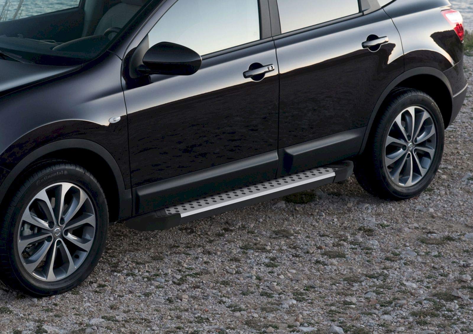 J&J AUTOMOTIVE | Advanced Rival Trittbretter, Einstiegsleisten mit Abe Passend Für Qashqai J11 2014-2021 OEM, 1 Set Trittbretter (L+R), Alu-Silber von J&J AUTOMOTIVE