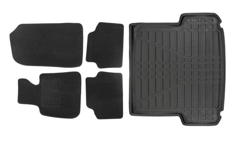 J&J AUTOMOTIVE | Velours Fußmatten + Kofferraumwanne Set Für 3er E91 2005-2012 Touring, Genaue Passform, rutschfeste Untregrund, mit Hoher Rand von J&J AUTOMOTIVE