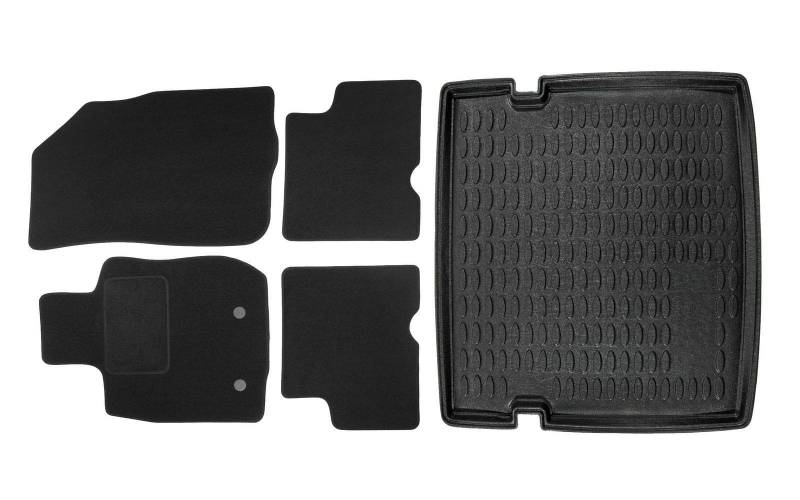 Fußmatten + Kofferraumwanne Set für Duster 4x4 / 4WD 2010-2014 von J&J AUTOMOTIVE