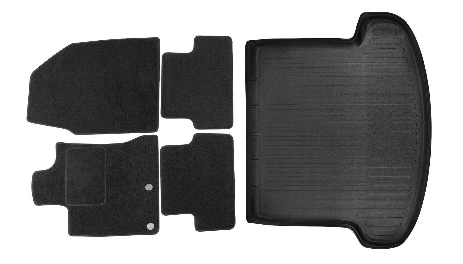 Fußmatten + Kofferraumwanne Set für Nissan Qashqai +2 J10 7-Sitzer 2008-2014 von J&J AUTOMOTIVE