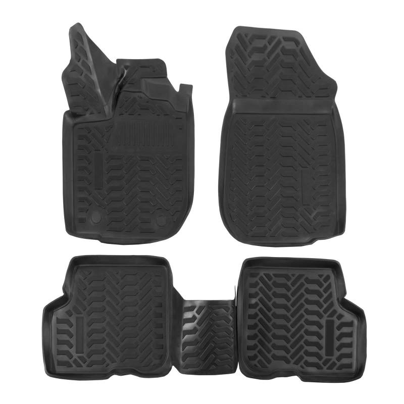 J&J AUTOMOTIVE | 3D Automatten Gummi Matten Gummifußmatten TPE Passend Für Sandero Stepway 2, 2012-2020, Anti-Rutsch, Allwetter, 4-TLG, Hohes Rand von J&J AUTOMOTIVE