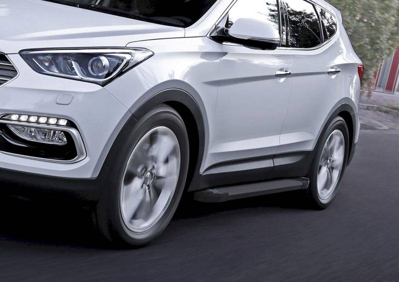J&J AUTOMOTIVE | Basic Black Rival Trittbretter, Einstiegsleisten mit Abe Passend Für Santa FE 2012-2018 OEM, 1 Set Trittbretter (L+R), Schwarz von J&J AUTOMOTIVE