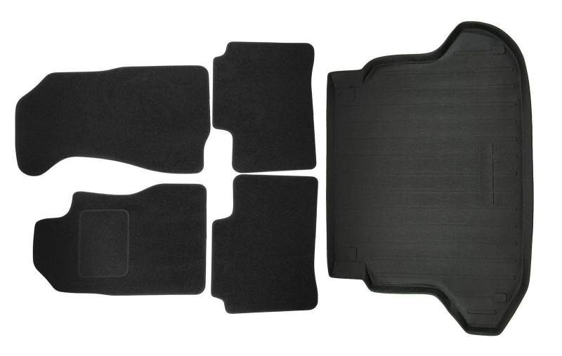 J&J AUTOMOTIVE | Velours Fußmatten + Kofferraumwanne Set Für CRV 2, 2002-2007, Genaue Passform, rutschfeste Untregrund, mit Hoher Rand von J&J AUTOMOTIVE