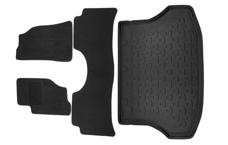 J&J AUTOMOTIVE | Velours Fußmatten + Kofferraumwanne Set Für Sorento Jc 2002-2009 5-Sitzer, Genaue Passform, rutschfeste Untregrund, mit Hoher Rand von J&J AUTOMOTIVE