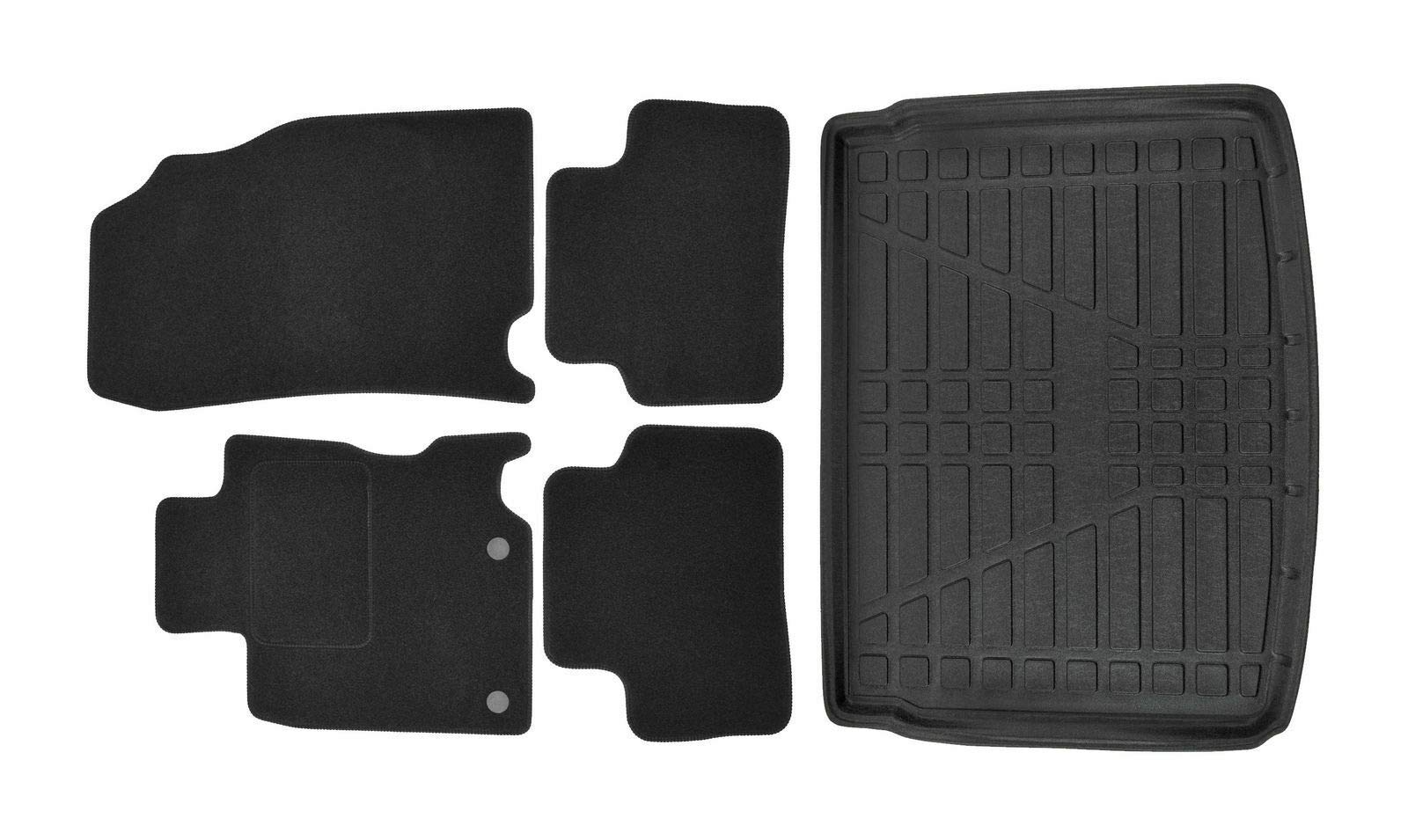 J&J AUTOMOTIVE | Velours Fußmatten + Kofferraumwanne Set Für Qashqai 2, J11 Visia 2014-2021, Genaue Passform, rutschfeste Untregrund, mit Hoher Rand J&J AUTOMOTIVE | Velours Fußmatten + Kofferraumwanne Set Für Qashqai 2, J11 Visia 2014-2021, Genaue Passform, rutschfeste Untregrund, mit Hoher Rand von J&J AUTOMOTIVE