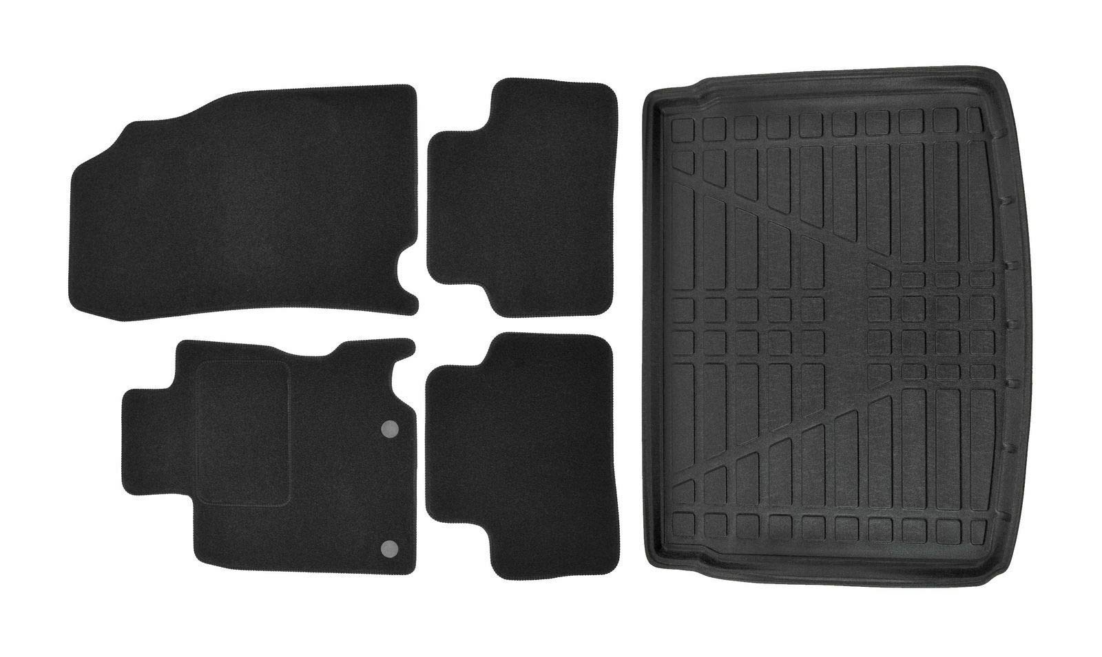 Fußmatten + Kofferraumwanne Set für Nissan Qashqai II J11 VISIA 2014-2021 von J&J AUTOMOTIVE