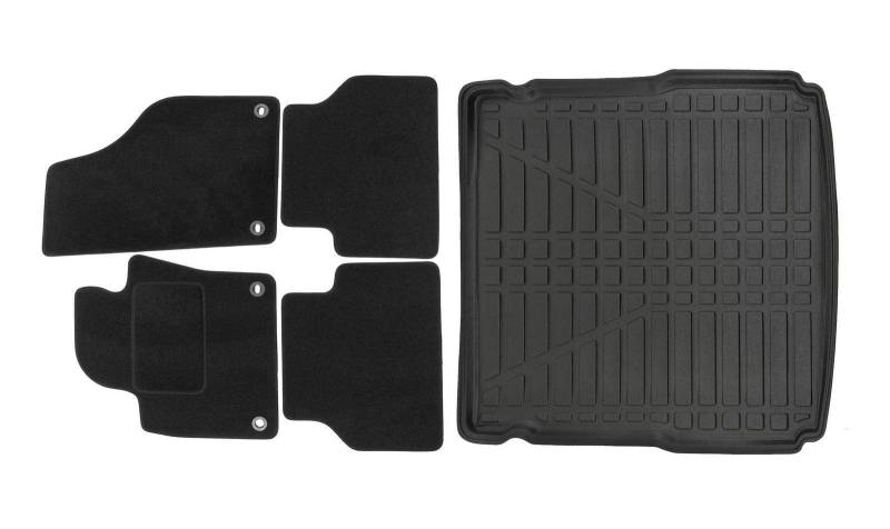 Fußmatten + Kofferraumwanne Set für Passat B6 B7 3C5 365 2005-2015 Variant von J&J AUTOMOTIVE