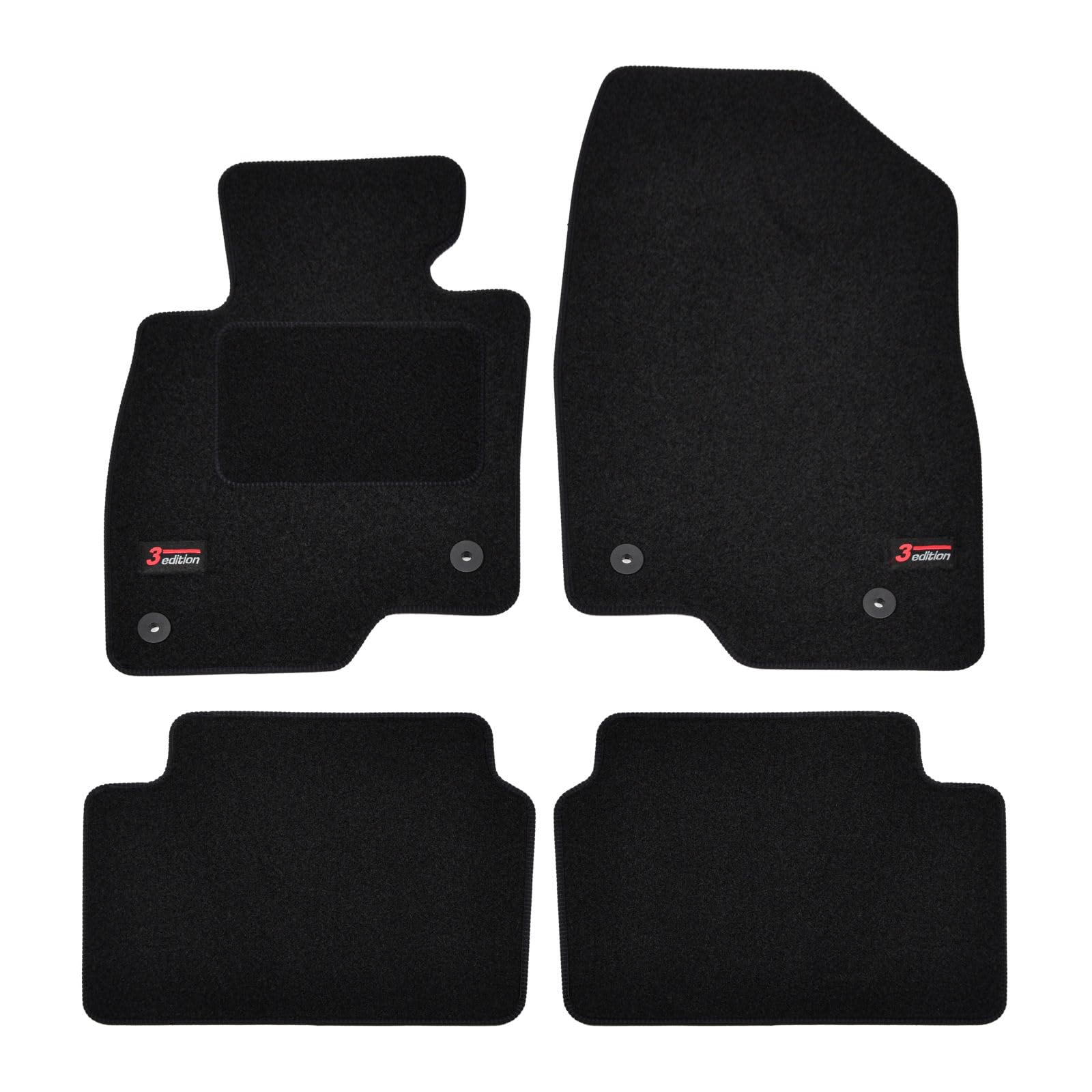 J&J AUTOMOTIVE | Velours Fußmatten mit Logo Autotepiche Passend Für 3 2013-2017 4 tlg, rutschfeste Untregrund, Verstärkt Im Pedalbereich J&J AUTOMOTIVE | Velours Fußmatten mit Logo Autotepiche Passend Für 3 2013-2017 4 tlg, rutschfeste Untregrund, Verstärkt Im Pedalbereich von J&J AUTOMOTIVE
