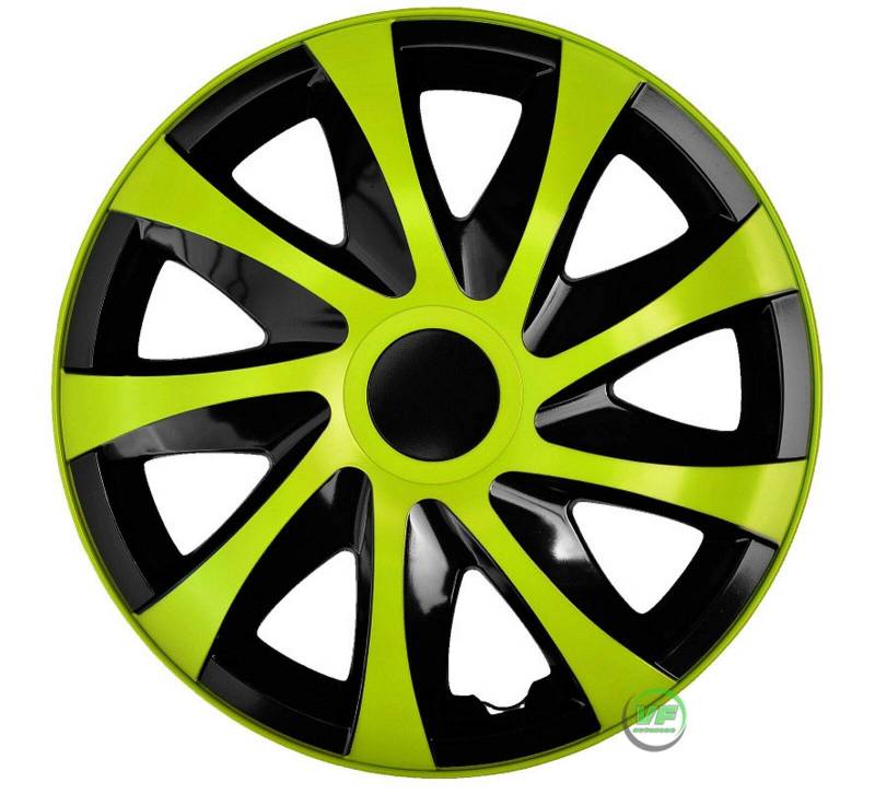 J&J AUTOMOTIVE | 14" Radkappen Radzierblenden 4er Set 14 Zoll Grün-Schwarz Draco CS, Radabdeckung, Radkappen, Zierblenden, Felgen von J&J AUTOMOTIVE