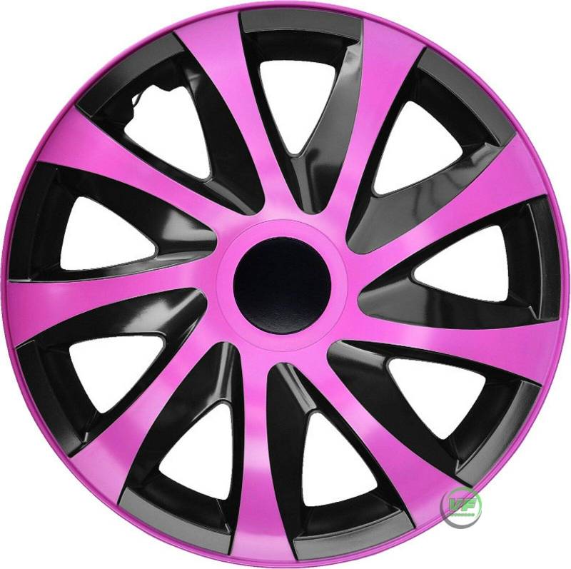 J&J AUTOMOTIVE | 15" Radkappen Radzierblenden 4er Set 15 Zoll Pink-Schwarz Draco CS, Radabdeckung, Radkappen, Zierblenden, Felgen von J&J AUTOMOTIVE