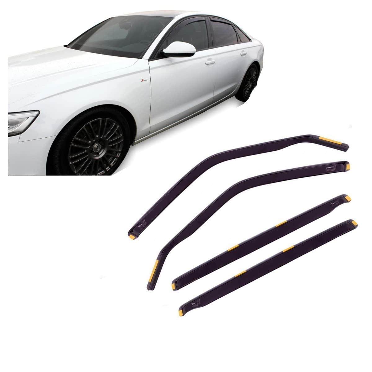 J&J AUTOMOTIVE | Windabweiser Passend Für A6 C7 Limousine 2011-2018, Heko Regenabweiser, Getönt, Set 4-Teilig, Vorne, Hinten, Aerodynamisch J&J AUTOMOTIVE | Windabweiser Passend Für A6 C7 Limousine 2011-2018, Heko Regenabweiser, Getönt, Set 4-Teilig, Vorne, Hinten, Aerodynamisch von J&J AUTOMOTIVE