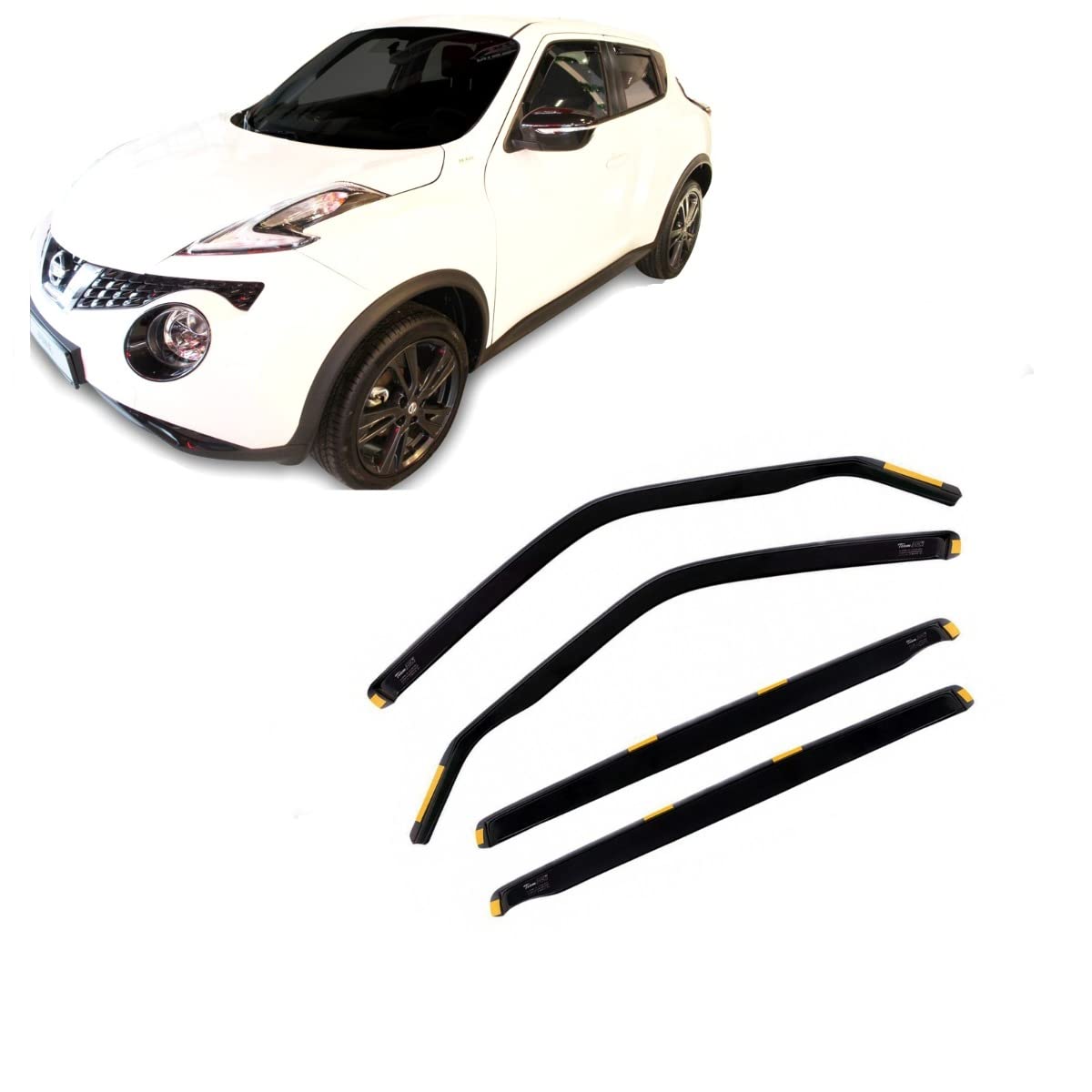 J&J AUTOMOTIVE | Windabweiser Passend Für Juke 2010-2018, Heko Regenabweiser, Getönt, Set 4-Teilig, Vorne und Hinten, Aerodynamisch J&J AUTOMOTIVE | Windabweiser Passend Für Juke 2010-2018, Heko Regenabweiser, Getönt, Set 4-Teilig, Vorne und Hinten, Aerodynamisch von J&J AUTOMOTIVE