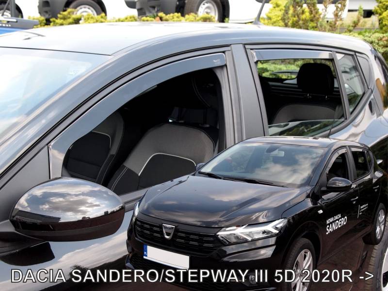 J&J AUTOMOTIVE | Windabweiser Passend Für Sandero/Stepway ab 2021, Heko Regenabweiser, Getönt, Set 4-Teilig, Vorne, Hinten, Aerodynamisch von J&J AUTOMOTIVE