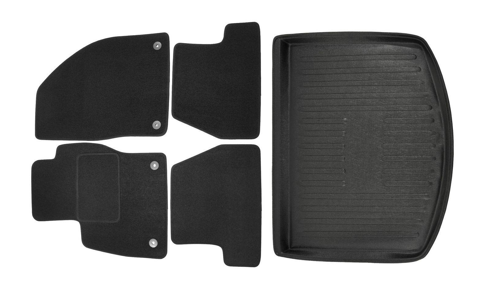 J&J AUTOMOTIVE | Velours Fußmatten + Kofferraumwanne Set Für Focus C-Max ab 2010 mit Notrad, Genaue Passform, rutschfeste Untregrund, mit Hoher Rand J&J AUTOMOTIVE | Velours Fußmatten + Kofferraumwanne Set Für Focus C-Max ab 2010 mit Notrad, Genaue Passform, rutschfeste Untregrund, mit Hoher Rand von J&J AUTOMOTIVE