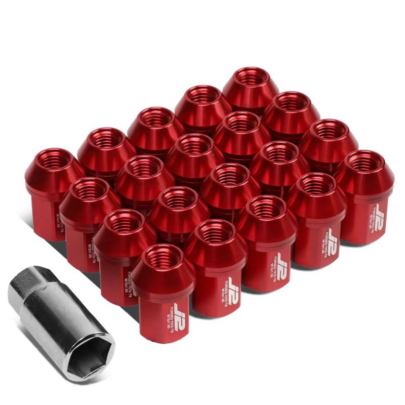 J2 Engineering 7075 Aluminium-Radmutter, M12 x 1,5, 20 Stück, L: 35 mm, geschlossenes Ende, mit Stecknuss-Adapter von J2 Engineering