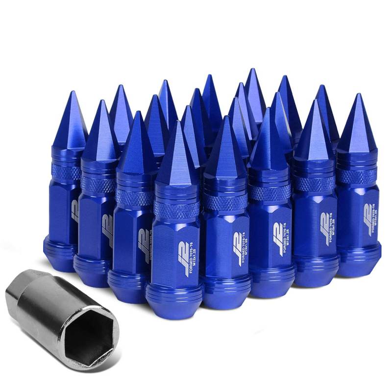 J2 Engineering LN-T7-022-125-BL Radmuttern, M12 x 1,25, 7075-T6, Aluminium, 80 mm, Blau, 20 Stück von J2 Engineering