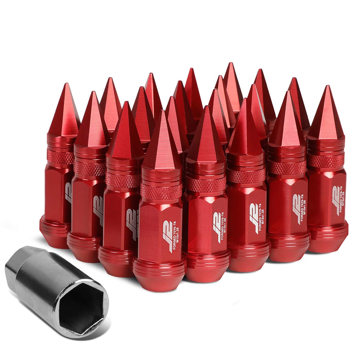 J2 Engineering LN-T7-022-125-RD Radmuttern, M12 x 1,25, 7075-T6, Aluminium, 80 mm, mit Stecknuss-Adapter, Rot, 20 Stück J2 Engineering LN-T7-022-125-RD Radmuttern, M12 x 1,25, 7075-T6, Aluminium, 80 mm, mit Stecknuss-Adapter, Rot, 20 Stück von J2 Engineering