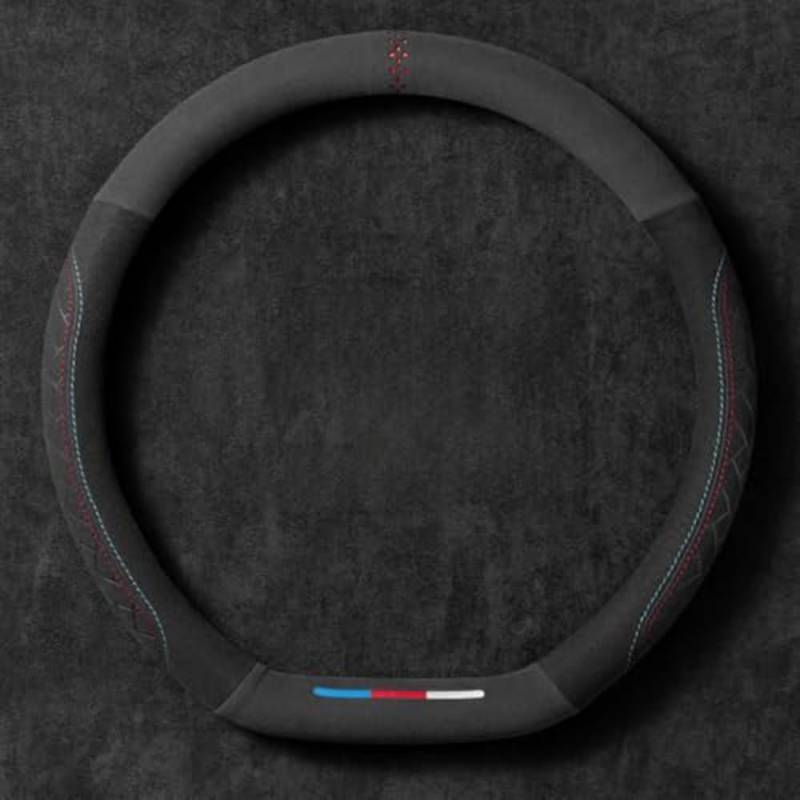 Auto Lenkradhüllen, für Ford Fiesta Focus ST-Line C-MAX S-MAX Anti Rutsch Atmungsaktiv Auto Lenkradbezug Schutzhülle Steering Wheel Cover,D von JABBNGD