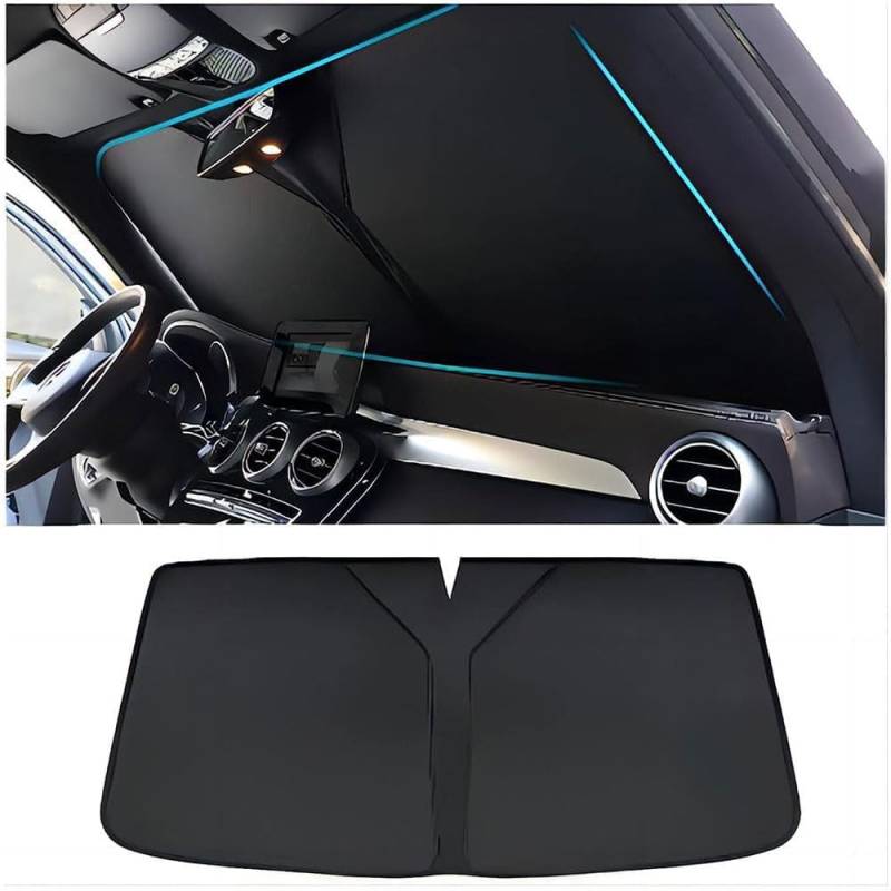 Auto Windschutzscheibe Sonnenblende, für Tesla Model 3 Model S Model X Model Y Auto Windschutzscheiben Abdeckung Sonnenblende Staub Wasserbeständig von JABBNGD