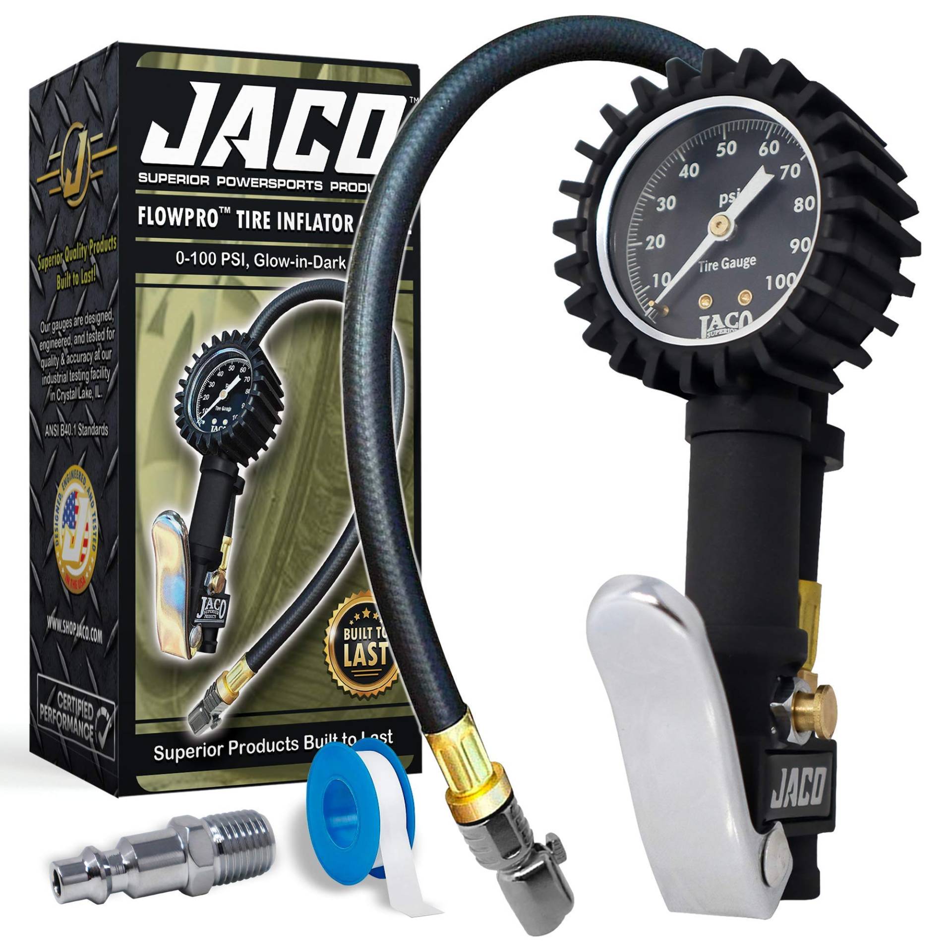 Jaco FlowPro Reifenfüllmesser – 100 PSI Jaco FlowPro Reifenfüllmesser – 100 PSI von JACO Superior