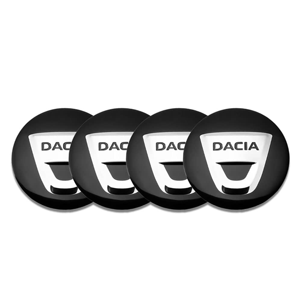 4 Stück Radnabenkappen für Dacia Spring 56mm,Autonaben-Mittelabdeckungsaufkleber Wasserdicht Staubdicht Rostfrei und Verschleißfest Dekoratives Zubehör von JALde