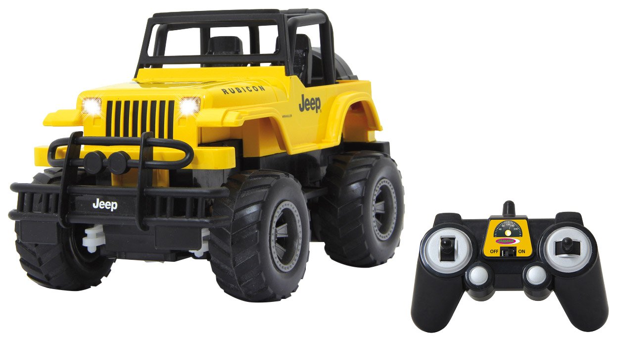 JAMARA 405124 - Jeep Wrangler Rubicon 1:18, 2,4GHz - Gummibereifung, Spur einstellbar, Fahrzeug, gelb von JAMARA