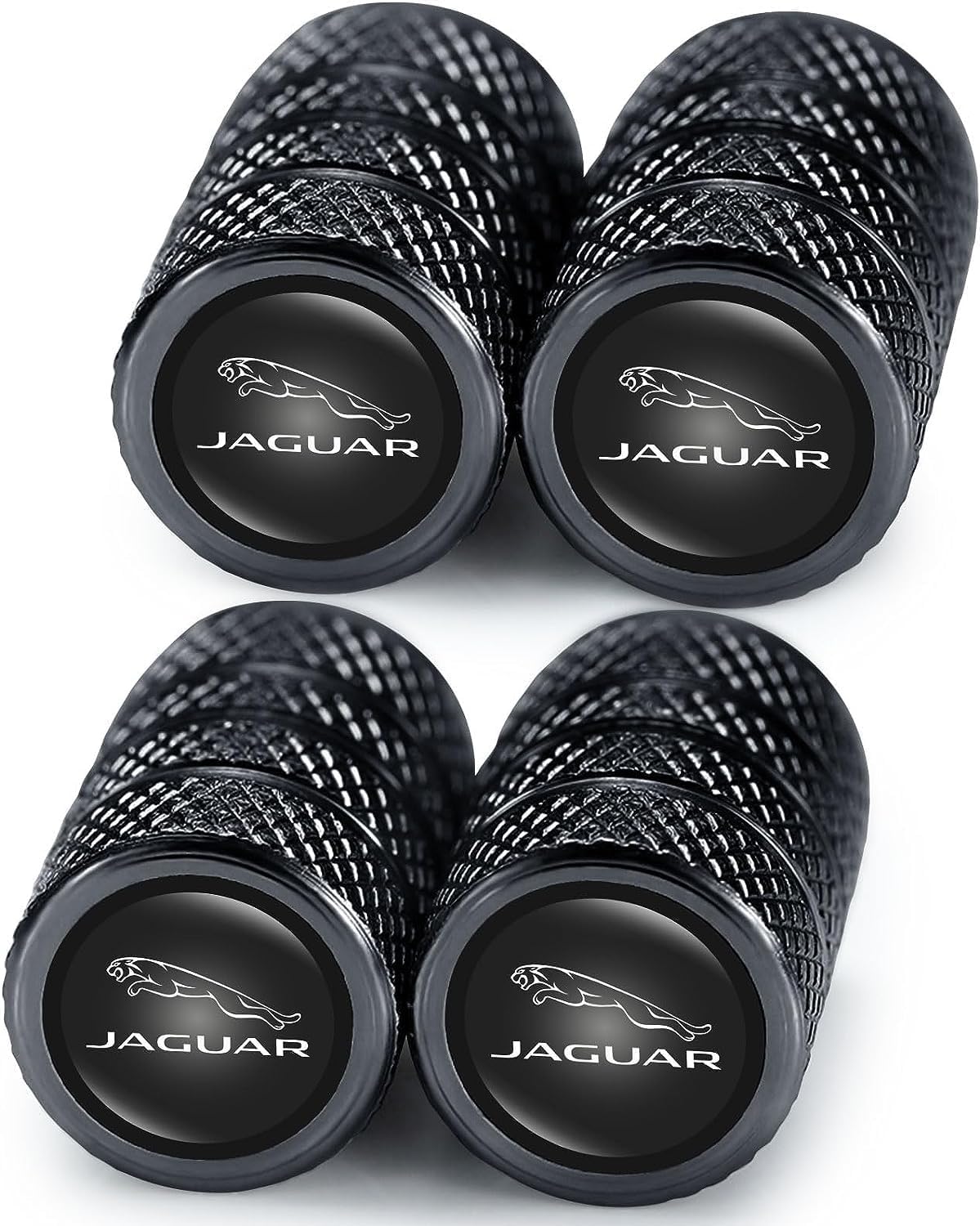 4 Stück Metall Ventilkappen, Reifen Ventilkappen für Jaguar XE XEL XF XFL XJ F-PACE, Ventilkappen mit Dichtung für stabilen Reifendruck, Autoventil Kappe von JAMCHE