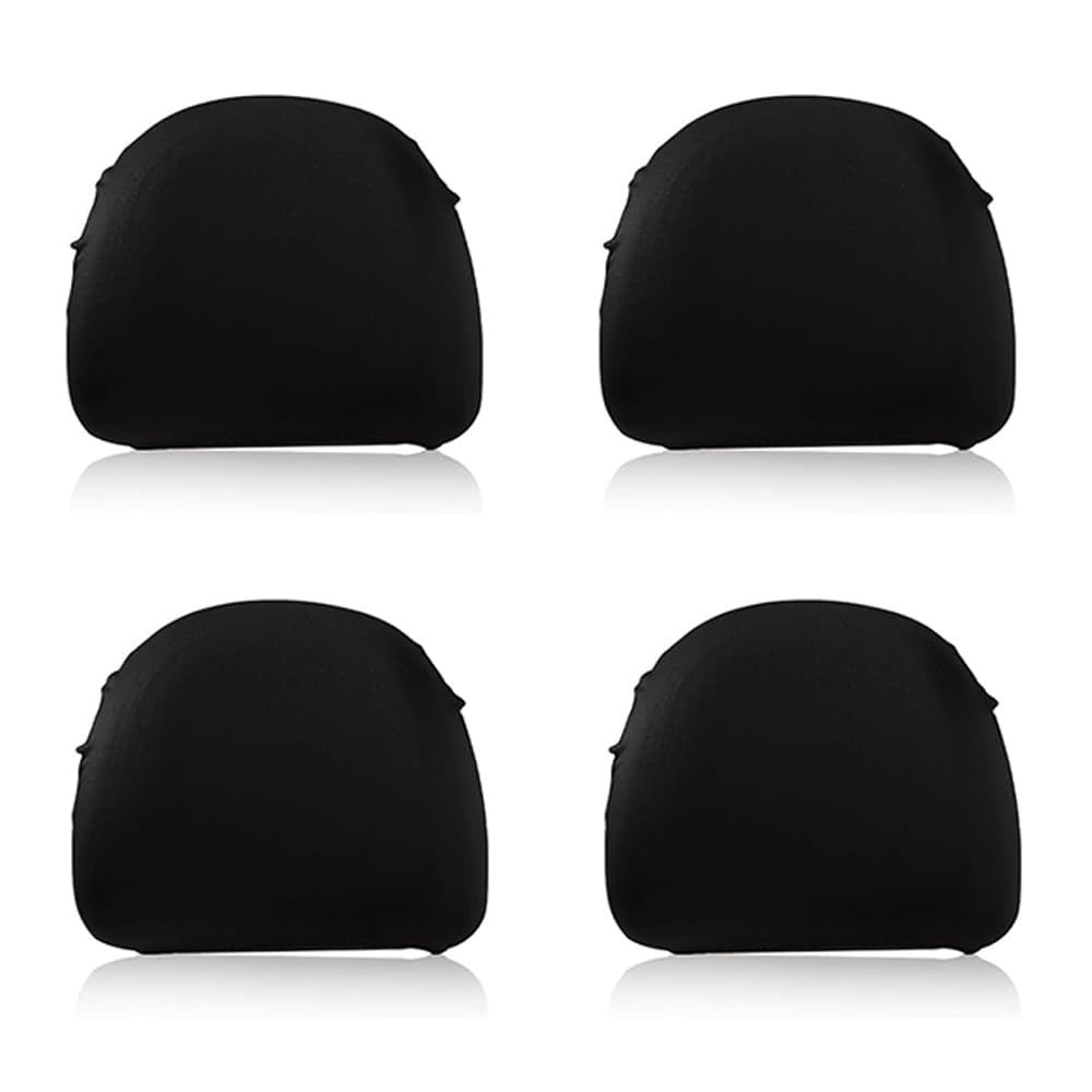 JAONLD Kopfstützenbezüge Auto 4er Set Universal Kopfstützenbezug Auto Elastische Kopfstützenschoner Atmungsaktiv und Flexibel Staubdicht und Waschbar Geeignet für LKW, Bus, Auto (Schwarz) von JAONLD