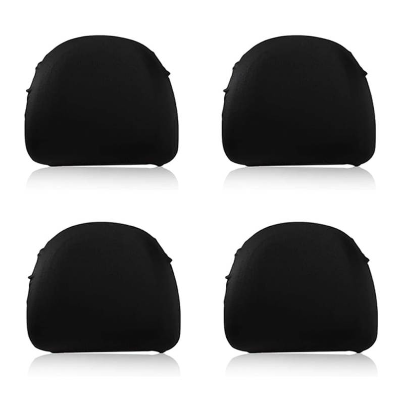 JAONLD Kopfstützenbezüge Auto 4er Set Universal Kopfstützenbezug Auto Elastische Kopfstützenschoner Atmungsaktiv und Flexibel Staubdicht und Waschbar Geeignet für LKW, Bus, Auto (Schwarz) von JAONLD
