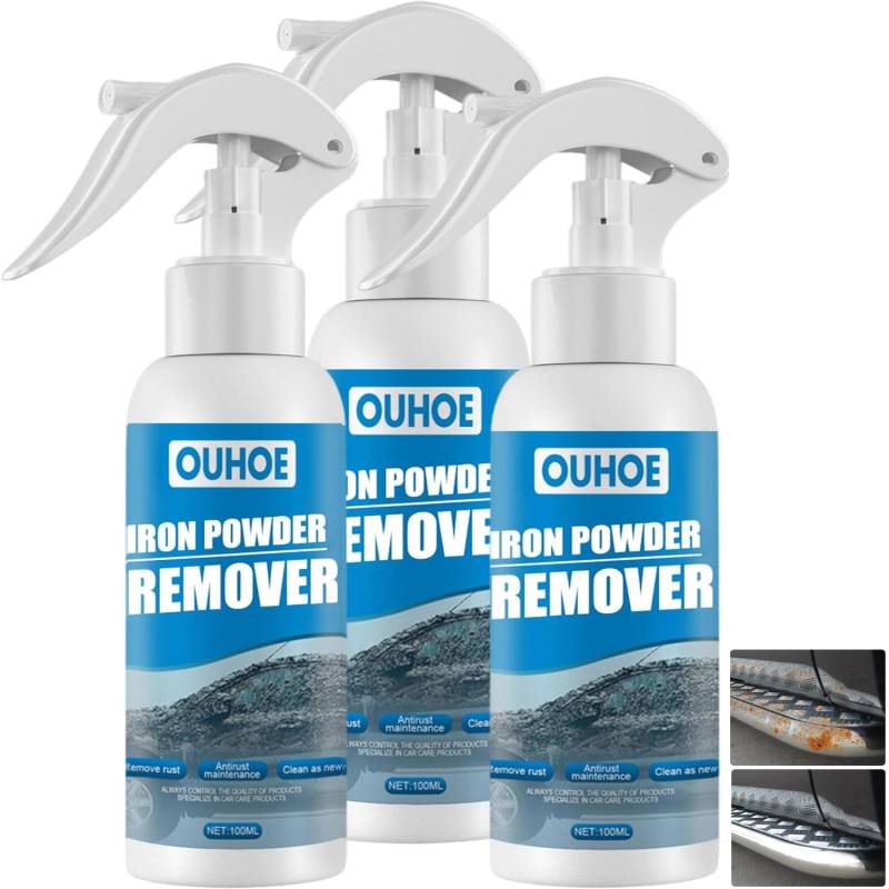 Ouhoe Eisenpulverentferner Rostumwandler RostlöSer, Auto Rostentferner Metall Rostentfernungsspray, Rust Remover Spray, Rostflecken Entferner (300 ml) von JASUBAI