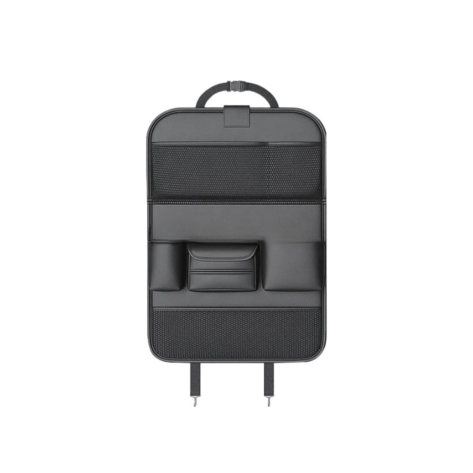 JAYQDZ Autositz-Rücken-Organizer, Aufbewahrungstasche for den Auto-Rücksitz mit faltbarem Tischtablett, Tablet-Halter, Taschentuchbox, Autozubehör(Black 1pc) von JAYQDZ