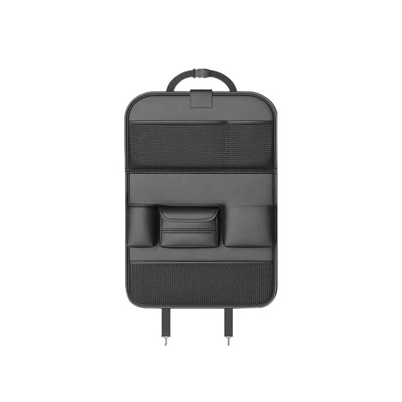 JAYQDZ Autositz-Rücken-Organizer, Aufbewahrungstasche for den Auto-Rücksitz mit faltbarem Tischtablett, Tablet-Halter, Taschentuchbox, Autozubehör(Black 1pc) von JAYQDZ