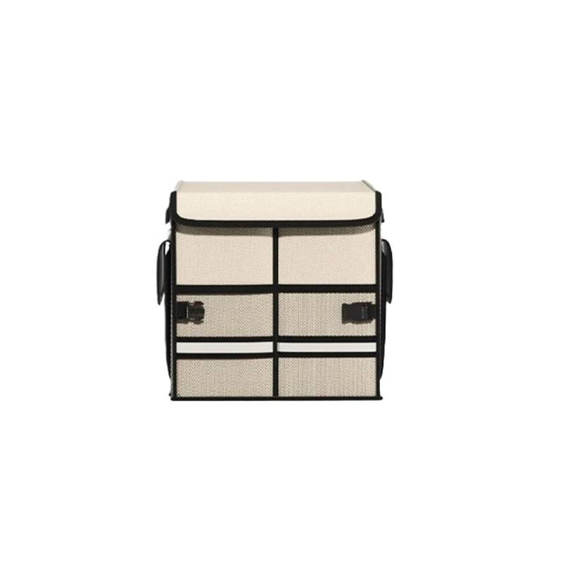 JAYQDZ Handschuhfach im Auto, Auto-Organizer, Faltbare Aufbewahrungsbox fürs Auto, Kofferraum, Aufbewahrungsbox aus Oxford-Stoff(S Beige) von JAYQDZ