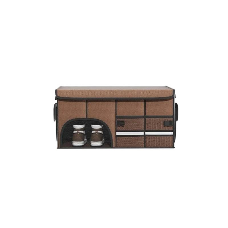 JAYQDZ Handschuhfach im Auto, Auto-Organizer, Faltbare Aufbewahrungsbox fürs Auto, Kofferraum, Aufbewahrungsbox aus Oxford-Stoff(S Brown) von JAYQDZ