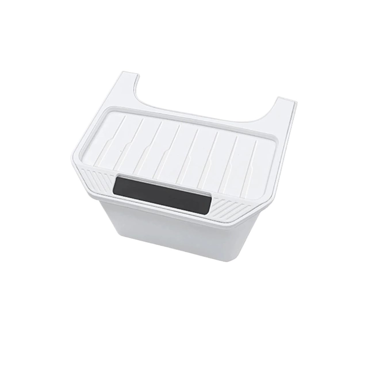 JAYQDZ Kompatibel mit Tesla 2022 2023 Modell Y, TPE-Aufbewahrungsbox for die hintere Mittelkonsole, Organizer-Box mit Abdeckung, Mülleimer unter dem Sitz, Autozubehör(White) von JAYQDZ