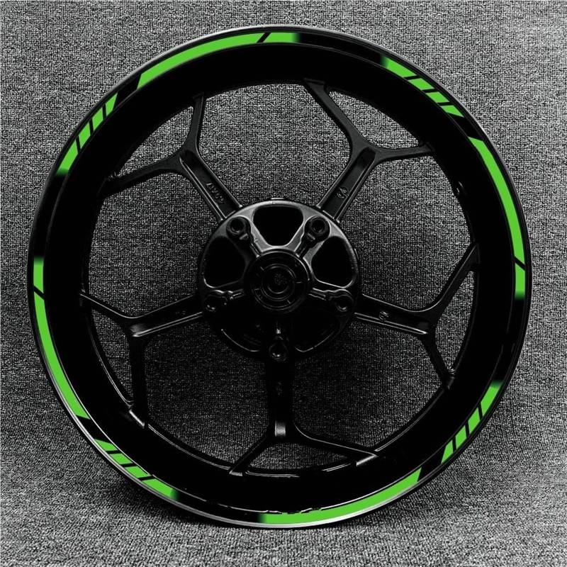 JAYWIS Felgenaufkleber Motorrad 17 Zoll Rad Aufkleber Felgenaufkleber Reflektierende wasserdichte Streifen Klebeband Modifikationszubehör Für Kawasaki Zx-10r ZX10R Radaufkleber (Größe : 22) von JAYWIS