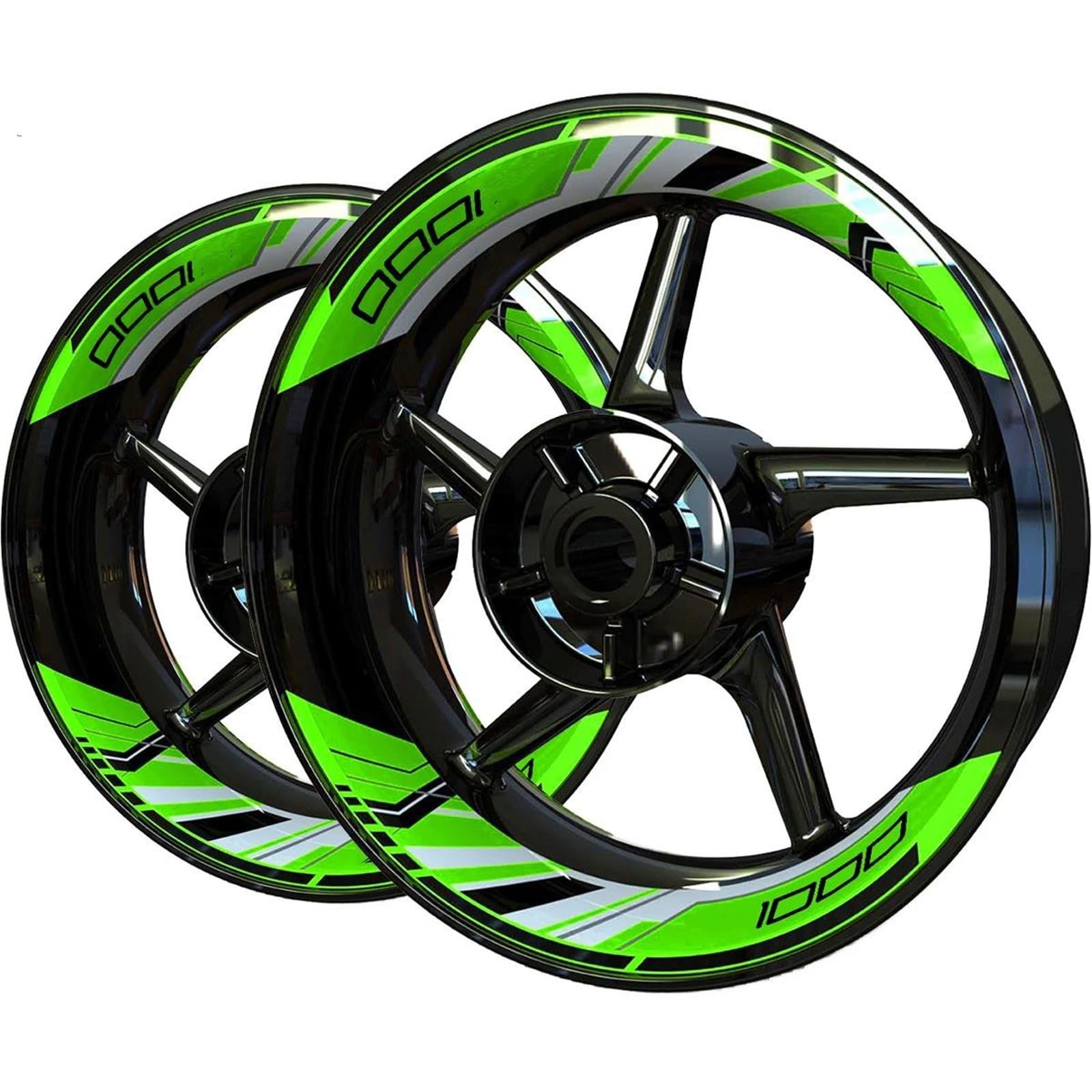 JAYWIS Motorradaufkleber Motorrad-Felgenaufkleber, Felgenaufkleber-Set Für K&awasaki Z1000 Z 1000, Reflektierende Streifen, Klebeband, Aufkleber, Zubehör Felgenrandaufkleber(Farbe 2) von JAYWIS