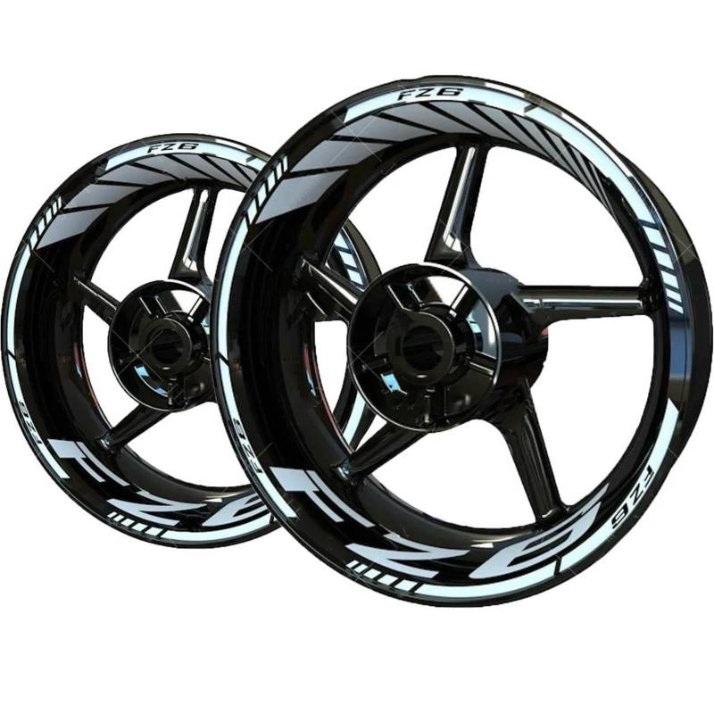 JAYWIS Motorradaufkleber Motorrad-Felgenaufkleber-Set Für Y&amaha FZ6 FZ 6, Wasserdicht, Streifen, Klebeband, Dekorationszubehör Felgenrandaufkleber(Farbe 1) von JAYWIS