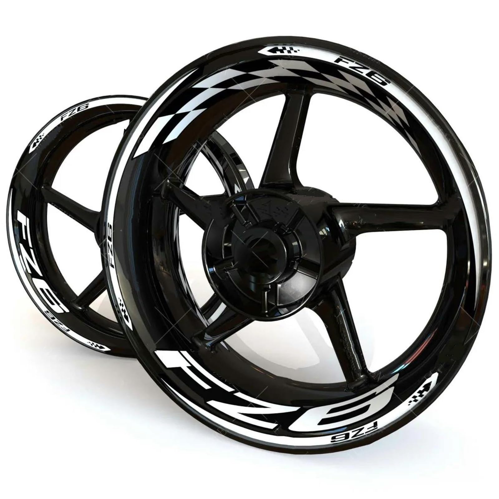 JAYWIS Motorradaufkleber Motorrad-Felgenaufkleber-Set Für Y&amaha FZ6 FZ 6, Wasserdicht, Streifen, Klebeband, Dekorationszubehör Felgenrandaufkleber(Farbe 5) von JAYWIS