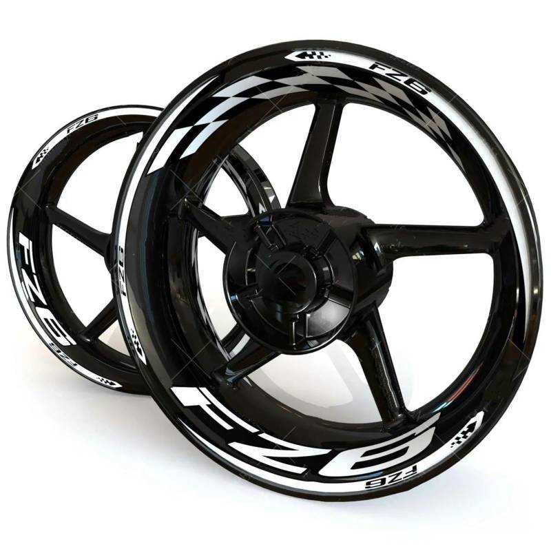 JAYWIS Motorradaufkleber Motorrad-Felgenaufkleber-Set Für Y&amaha FZ6 FZ 6, Wasserdicht, Streifen, Klebeband, Dekorationszubehör Felgenrandaufkleber(Farbe 5) von JAYWIS